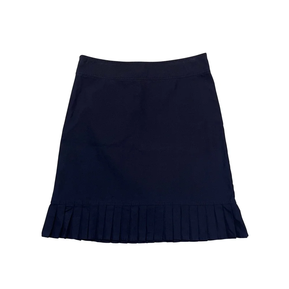 Nautica Navy Blue Pleated Hem Euro Summer Preppy Tennis Golf Mini Skirt Size 10
